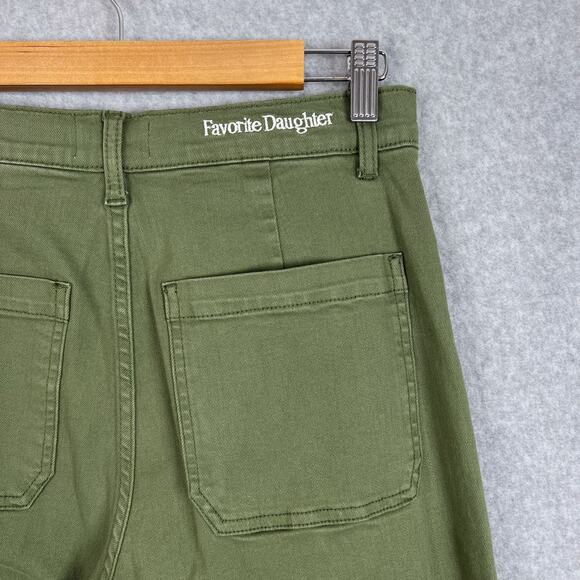 Favorite Daughter Green The Mischa Raw Hem Super High Waist Wide Leg Jean Sz 28 - Picture 8 of 12